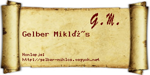 Gelber Miklós névjegykártya